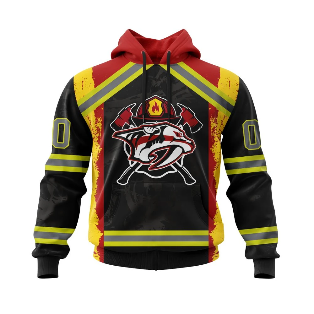 Buildercar - NHL Hoodie Nashville Predators Honnor Firefighter Custom Name and Number Hoodie
