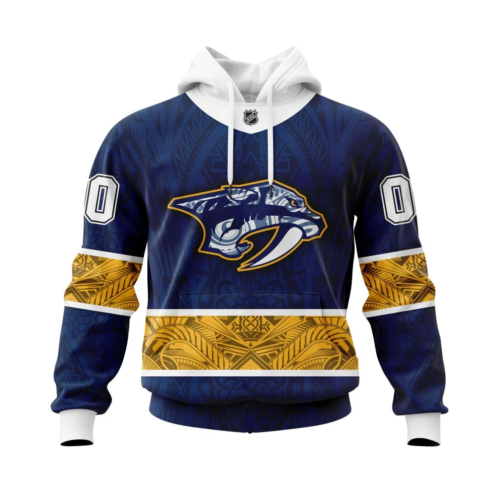 Buildercar - NHL Hoodie Nashville Predators Native With Samoa Culture Custom Name and Number Hoodie