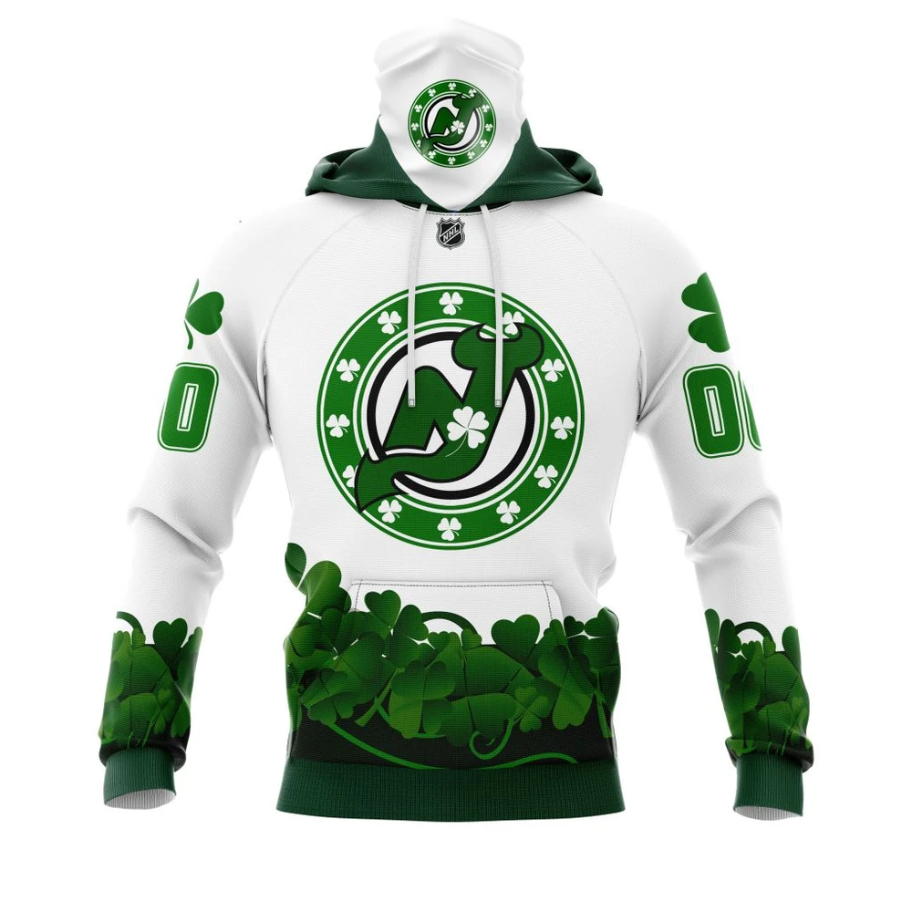 Buildercar - NHL Hoodie New Jersey Devils Happy St.Patrick Days Jersey Custom Name and Number Hoodie