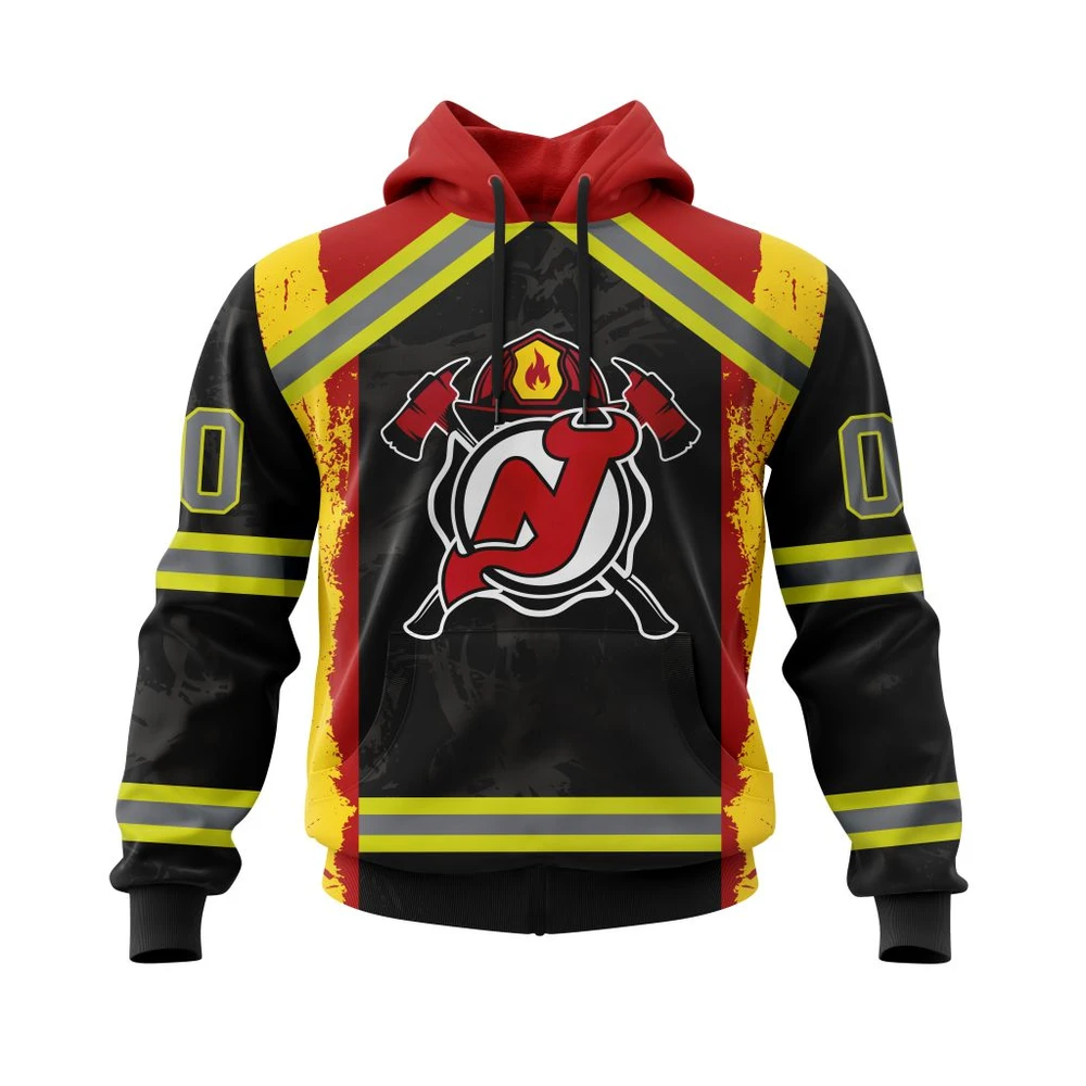 Buildercar - NHL Hoodie New Jersey Devils Honnor Firefighter Custom Name and Number Hoodie