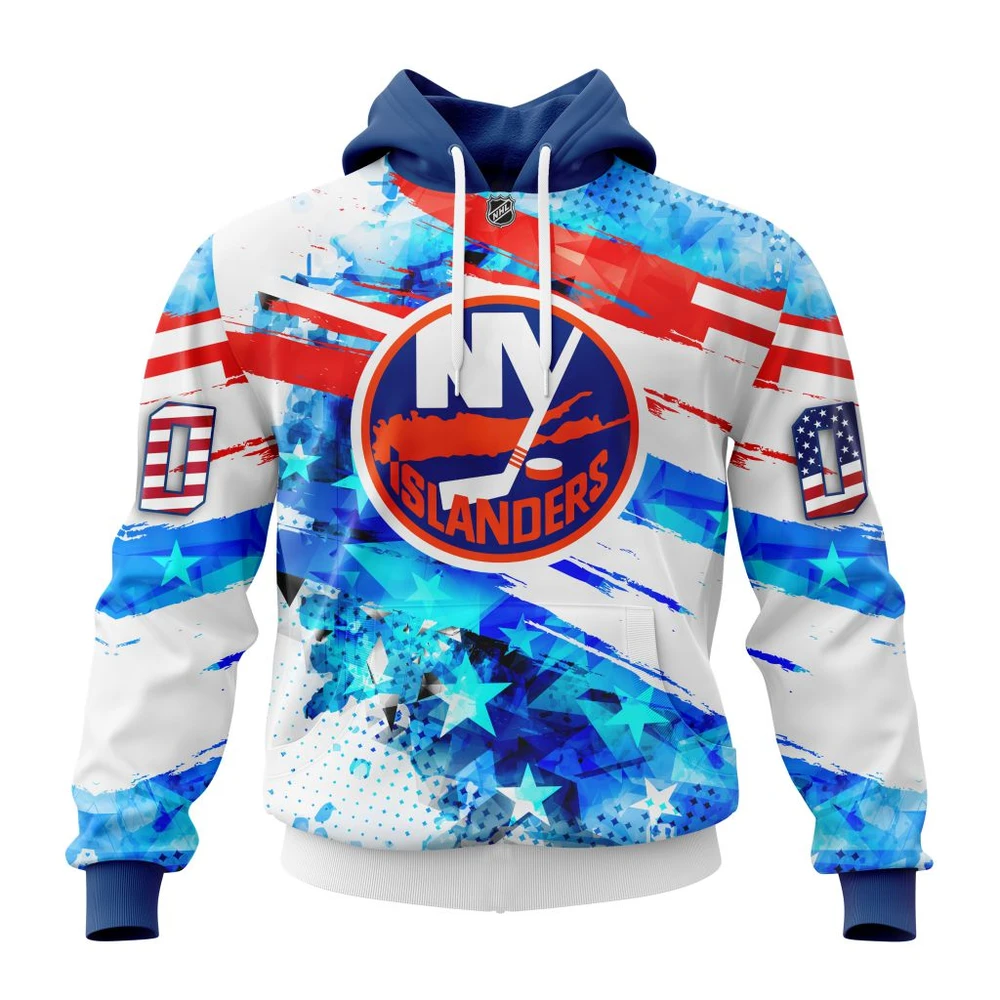 Buildercar - NHL Hoodie New York Islanders Awesome Concept For Independence Day Custom Name and Number Hoodie