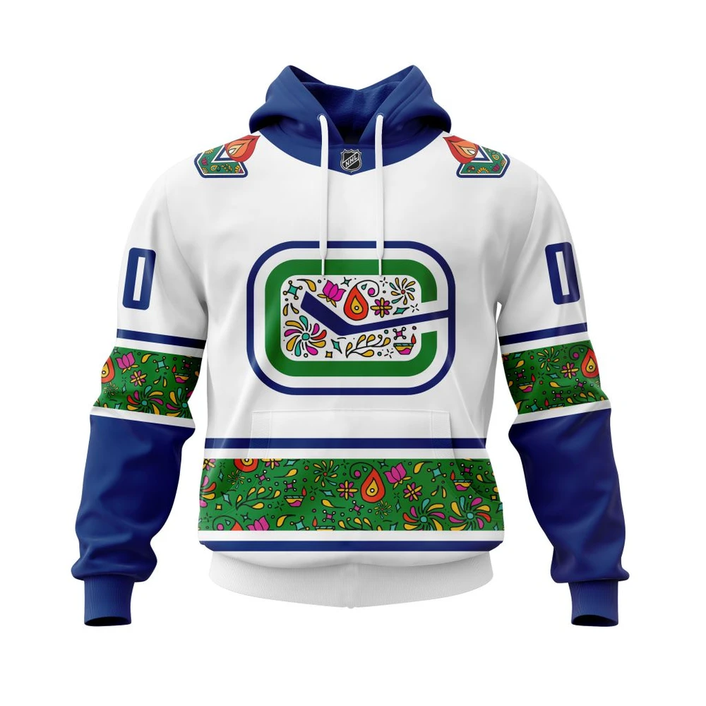 Buildercar - NHL Hoodie Vancouver Canucks Celebrate Diwali Concepts Kits Custom Name and Number Hoodie Style 543