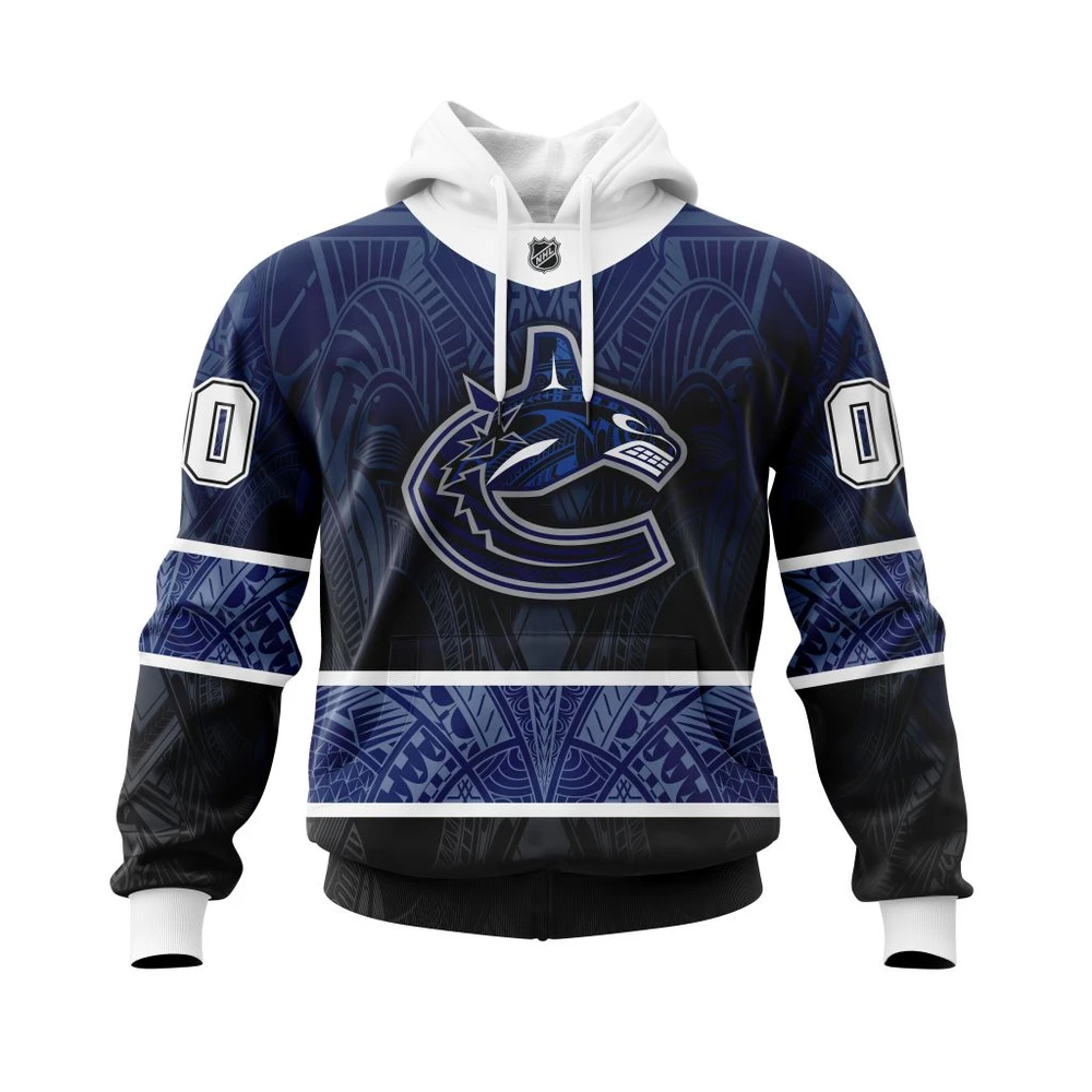 Buildercar - NHL Hoodie Vancouver Canucks Native With Samoa Culture Custom Name and Number Hoodie