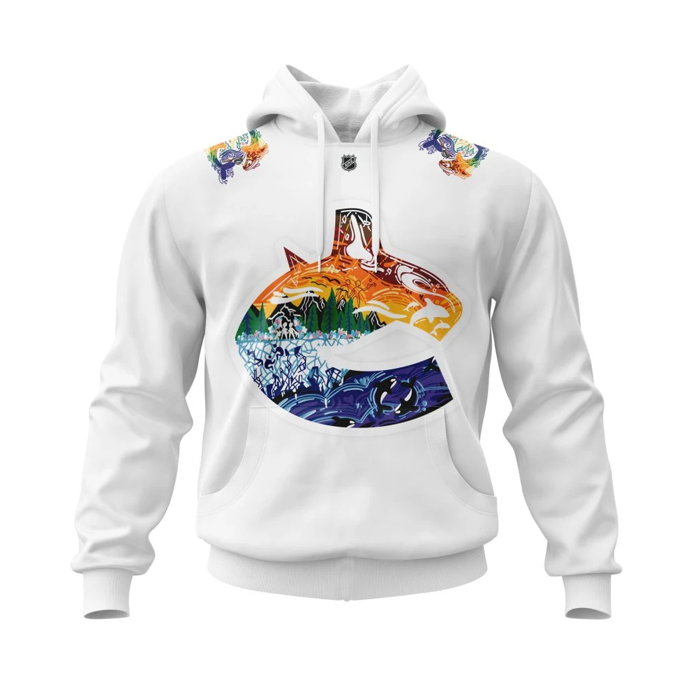 Buildercar - NHL Hoodie Vancouver Canucks New Pride Jersey Custom Name and Number Hoodie
