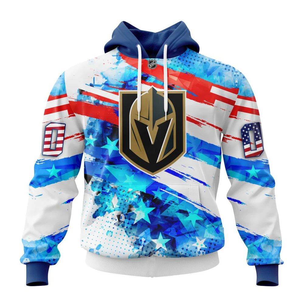 Buildercar - NHL Hoodie Vegas Golden Knights Awesome Concept For Independence Day Custom Name and Number Hoodie