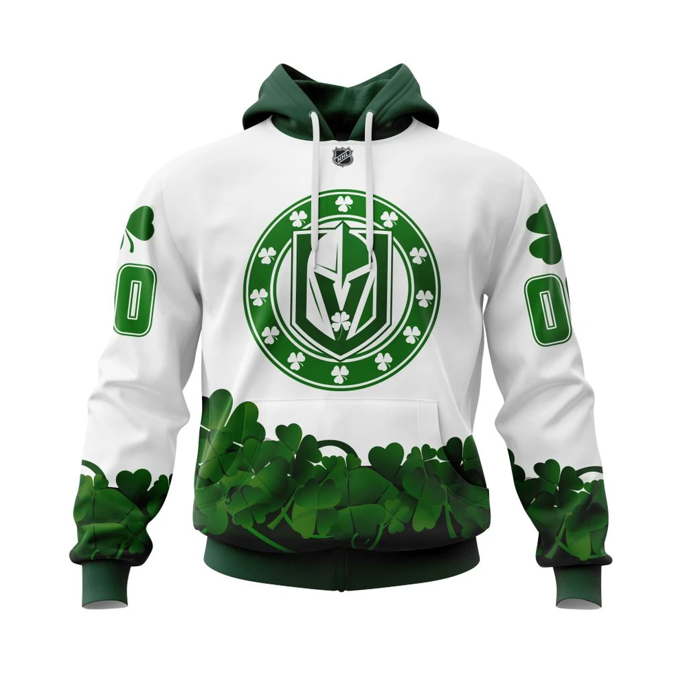 Buildercar - NHL Hoodie Vegas Golden Knights Happy St.Patrick Days Jersey Custom Name and Number Hoodie