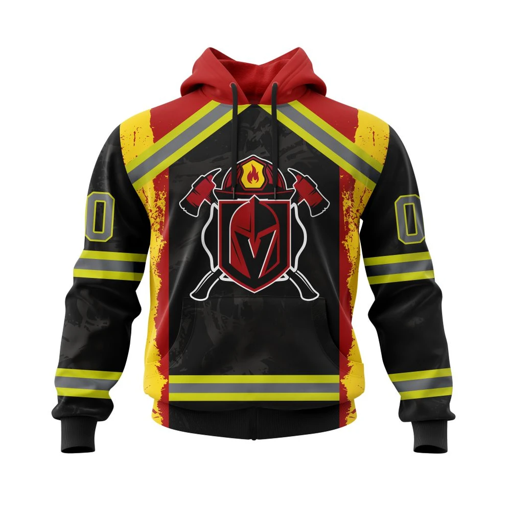 Buildercar - NHL Hoodie Vegas Golden Knights Honnor Firefighter Custom Name and Number Hoodie