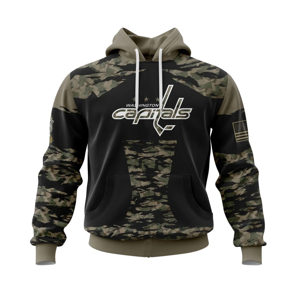 Buildercar - NHL Hoodie Washington Capitals Honors Veterans And Military Members Custom Name and Number Hoodie