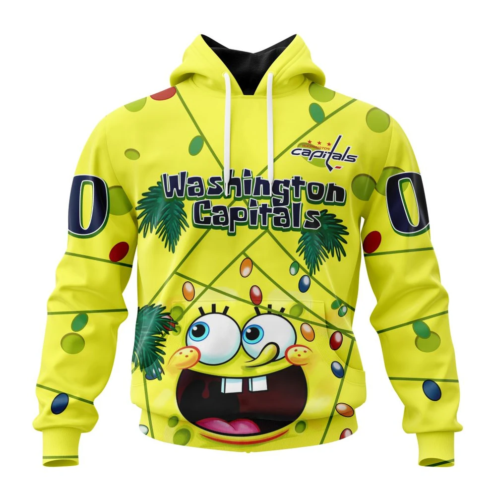 Buildercar - NHL Hoodie Washington Capitals Jersey With Spongebob Custom Name and Number Hoodie