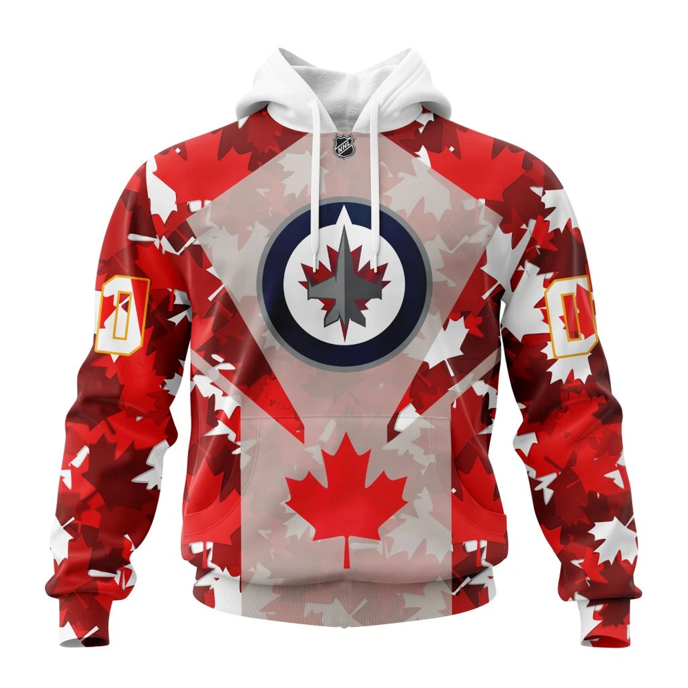 Buildercar - NHL Hoodie Winnipeg Jets Awesome Concept For Canada Day Custom Name and Number Hoodie