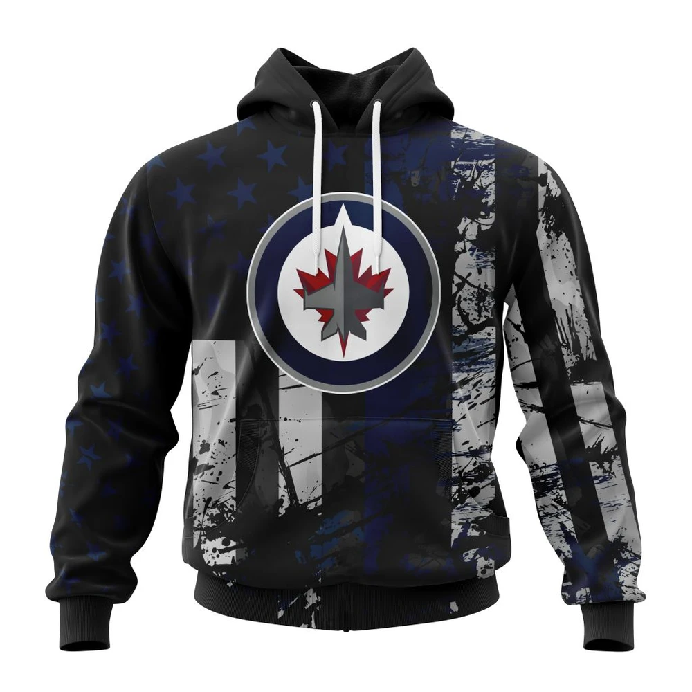 Buildercar - NHL Hoodie Winnipeg Jets Jersey For America Custom Name and Number Hoodie
