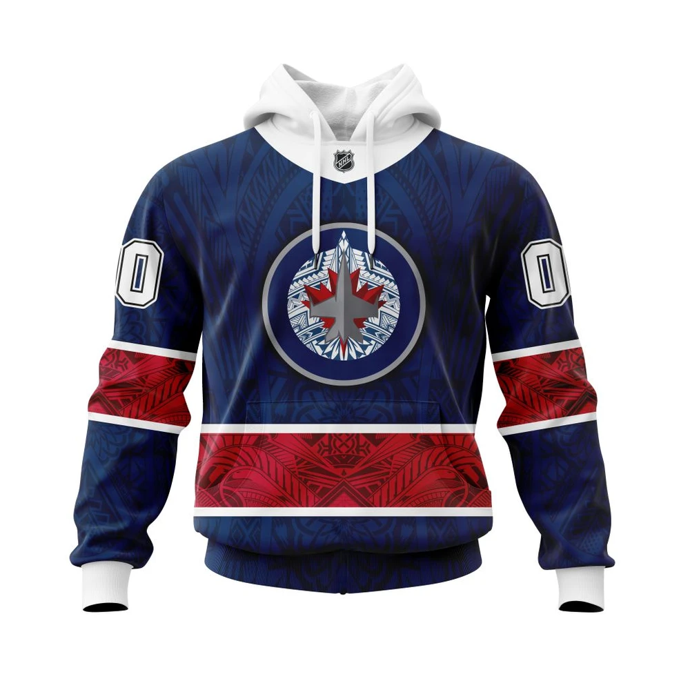 Buildercar - NHL Hoodie Winnipeg Jets Native With Samoa Culture Custom Name and Number Hoodie