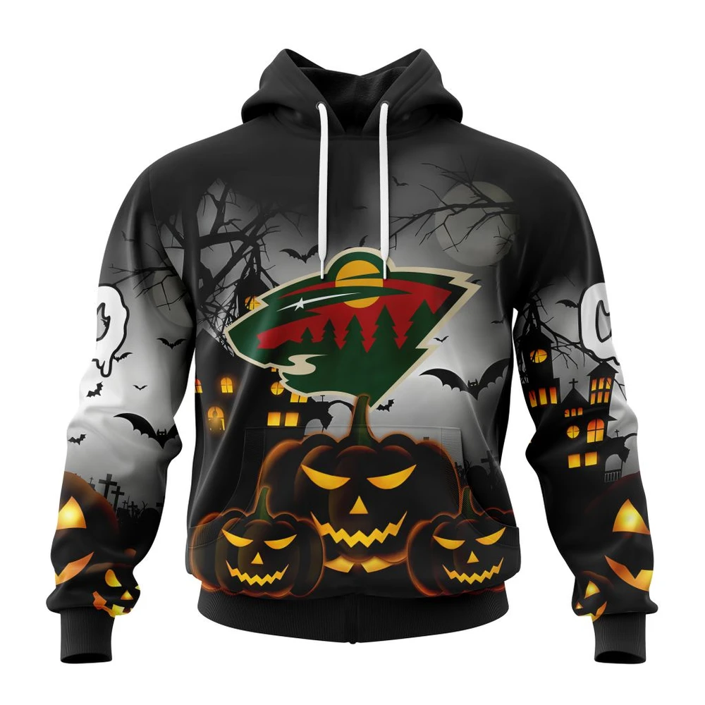 Buildercar - NHL Minnesota Wild Awesome Design For Halloween Custom Name and Number Hoodie