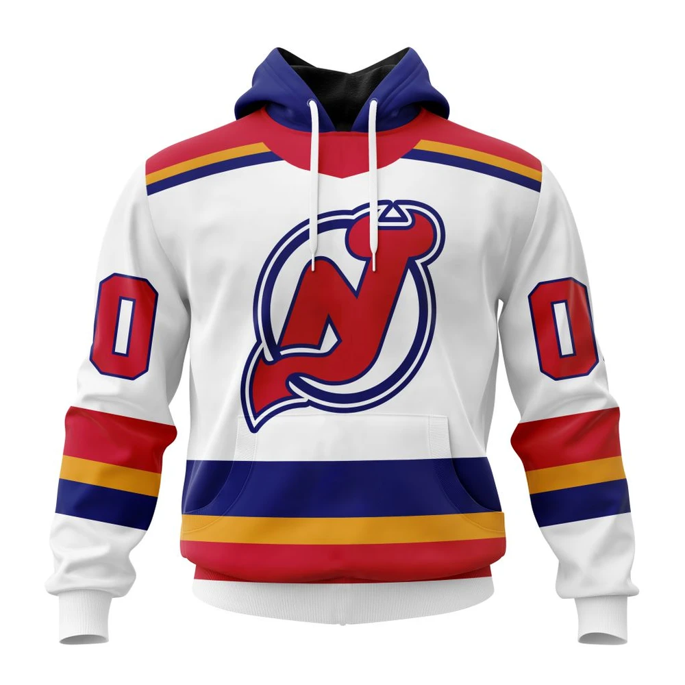 Buildercar - NHL New Jersey Devils Reverse Retro Kits Custom Name and Number Hoodie