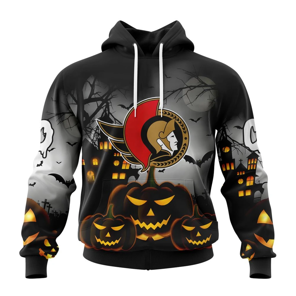 Buildercar - NHL Ottawa Senators Awesome Design For Halloween Custom Name and Number Hoodie