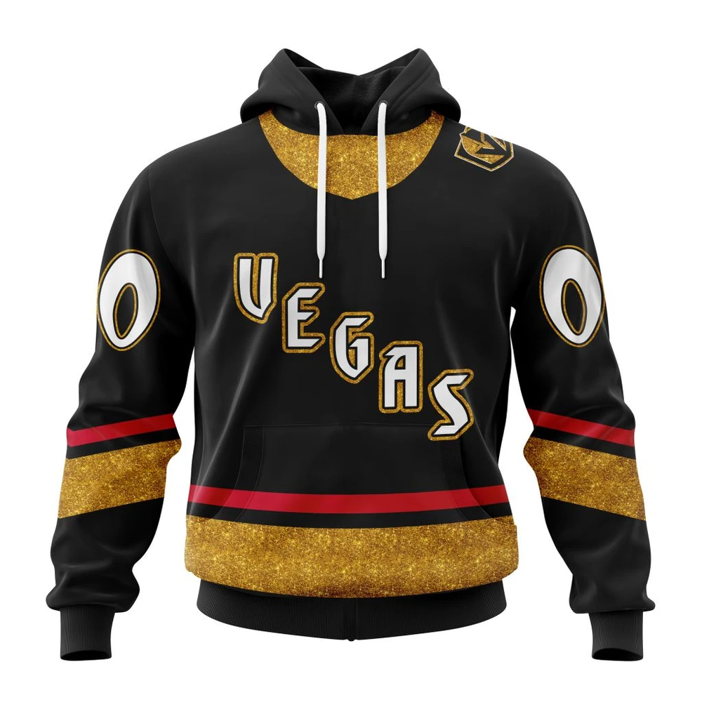 Buildercar - NHL Vegas Golden Knights Reverse Retro Kits Custom Name and Number Hoodie