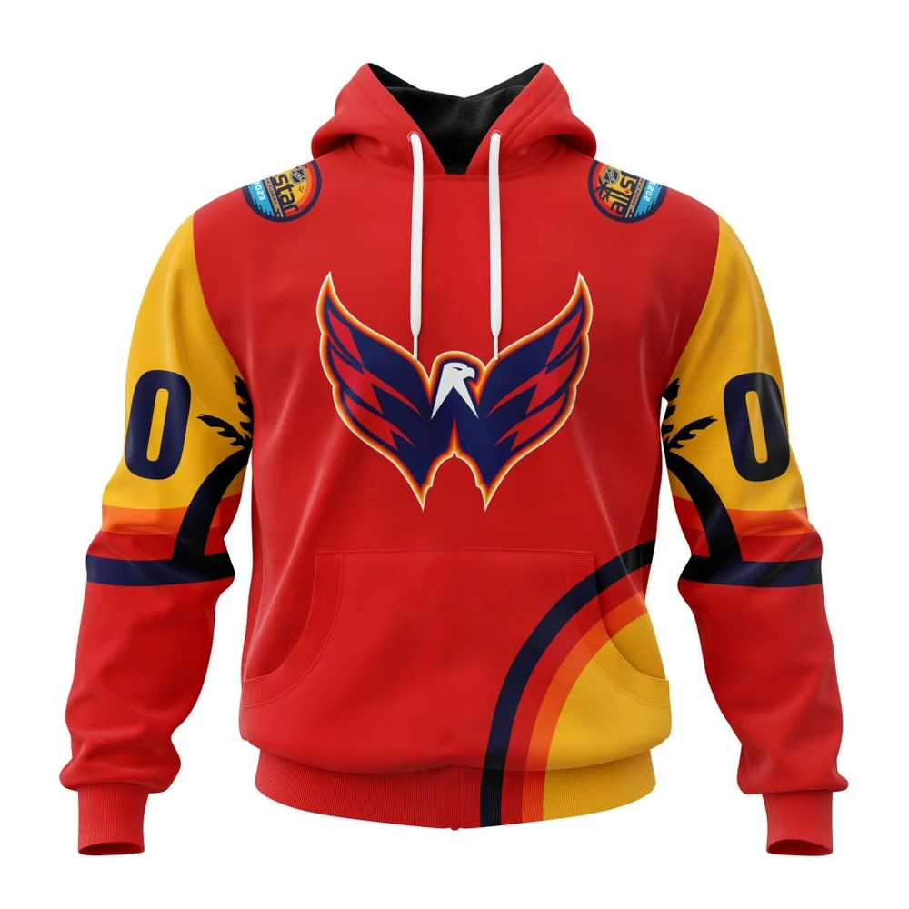 Buildercar - NHL Washington Capitals Awesome All-Star Game Design With Florida Sunset Custom Name and Number Hoodie