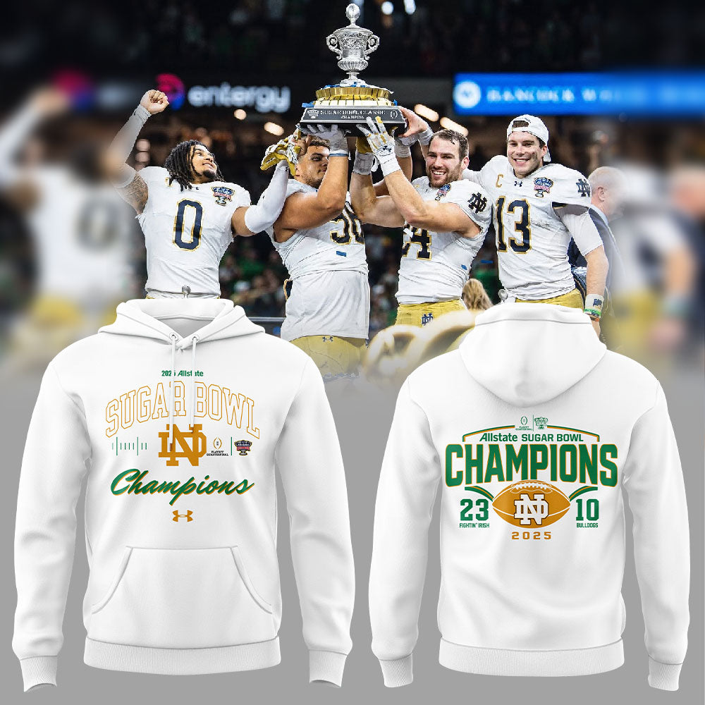Buildercar - Notre Dame Fighting Irish 2025 SUGAR BOWL CHAMPS NCAA Hoodie Tracksuit