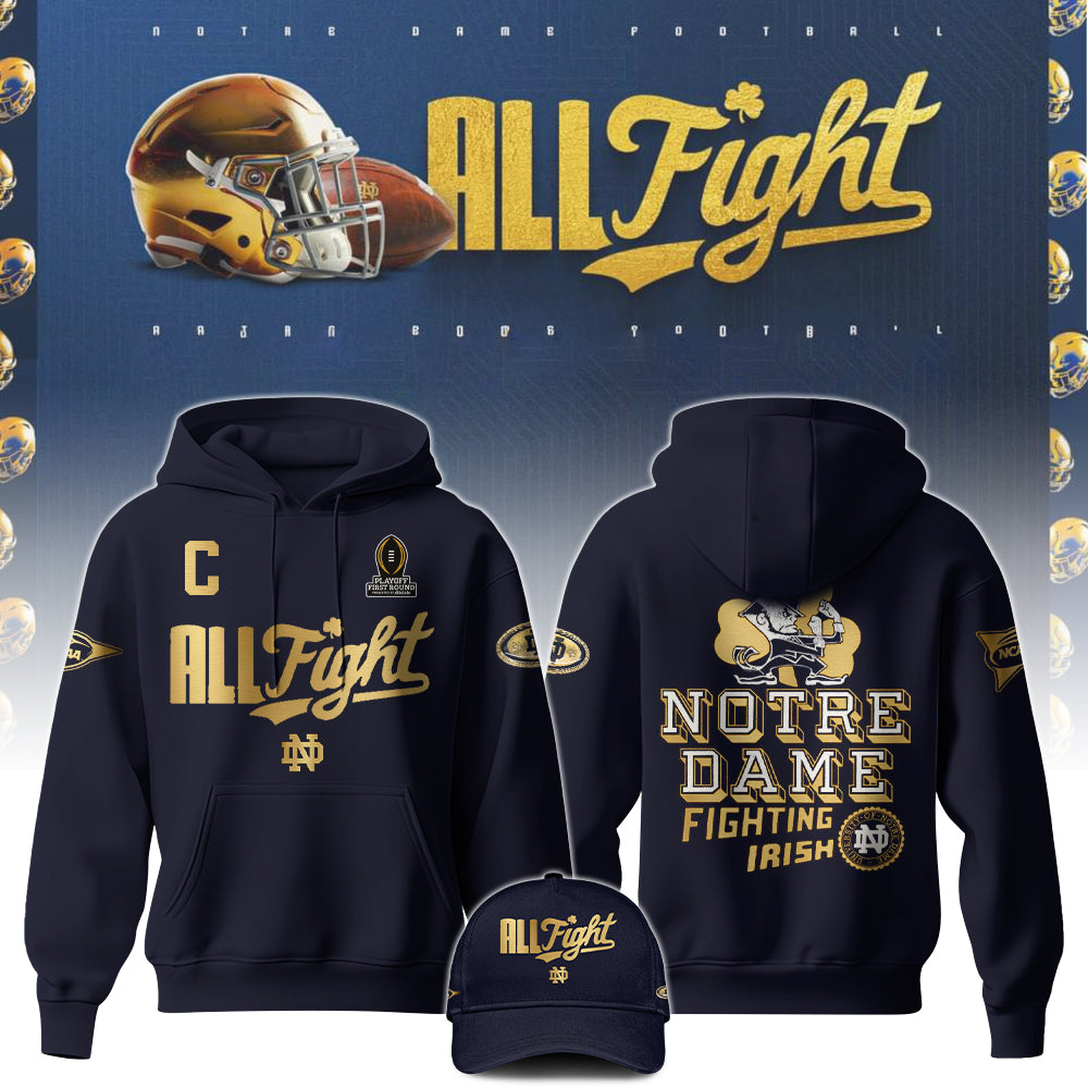 Buildercar - Notre Dame Fighting Irish All Fight Playoff First Round Football NCAA Hoodie Tracksuit