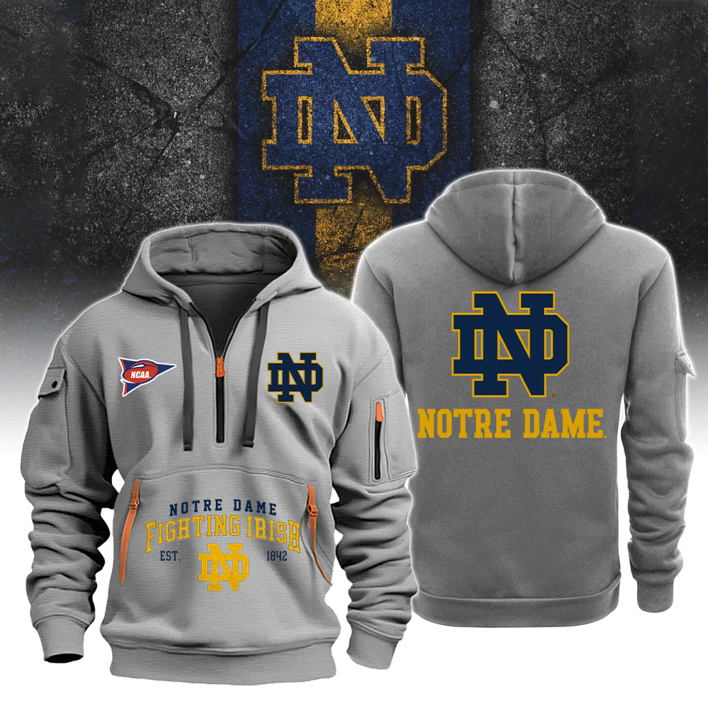 Buildercar - Notre Dame Fighting Irish Be Bold, Be Gold V2 NCAA Quarter Zip Hoodie