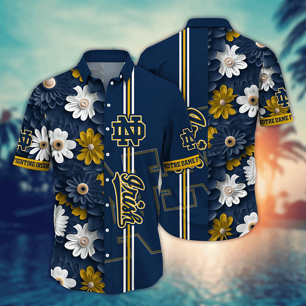Buildercar - Notre Dame Fighting Irish Botanical Hawaiian Shirt