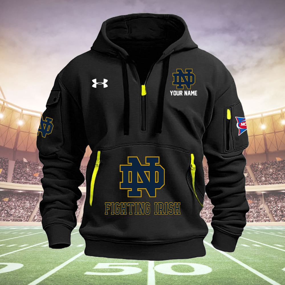 Buildercar - Notre Dame Fighting Irish Quarter Zip Hoodie Style 25