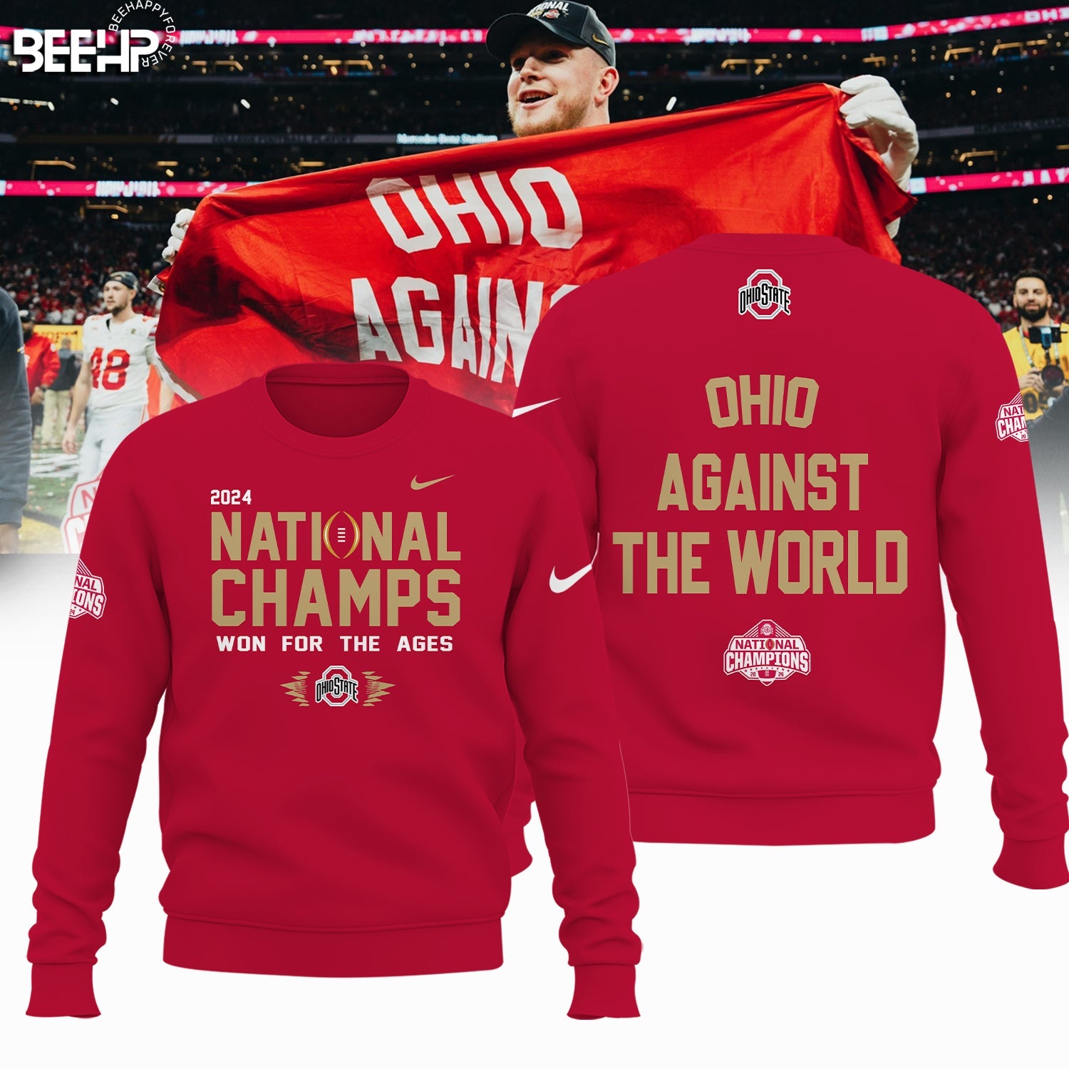 Buildercar - Ohio State Buckeyes Against Ncaa National Champions Red T-Shirt Hoodie Suit