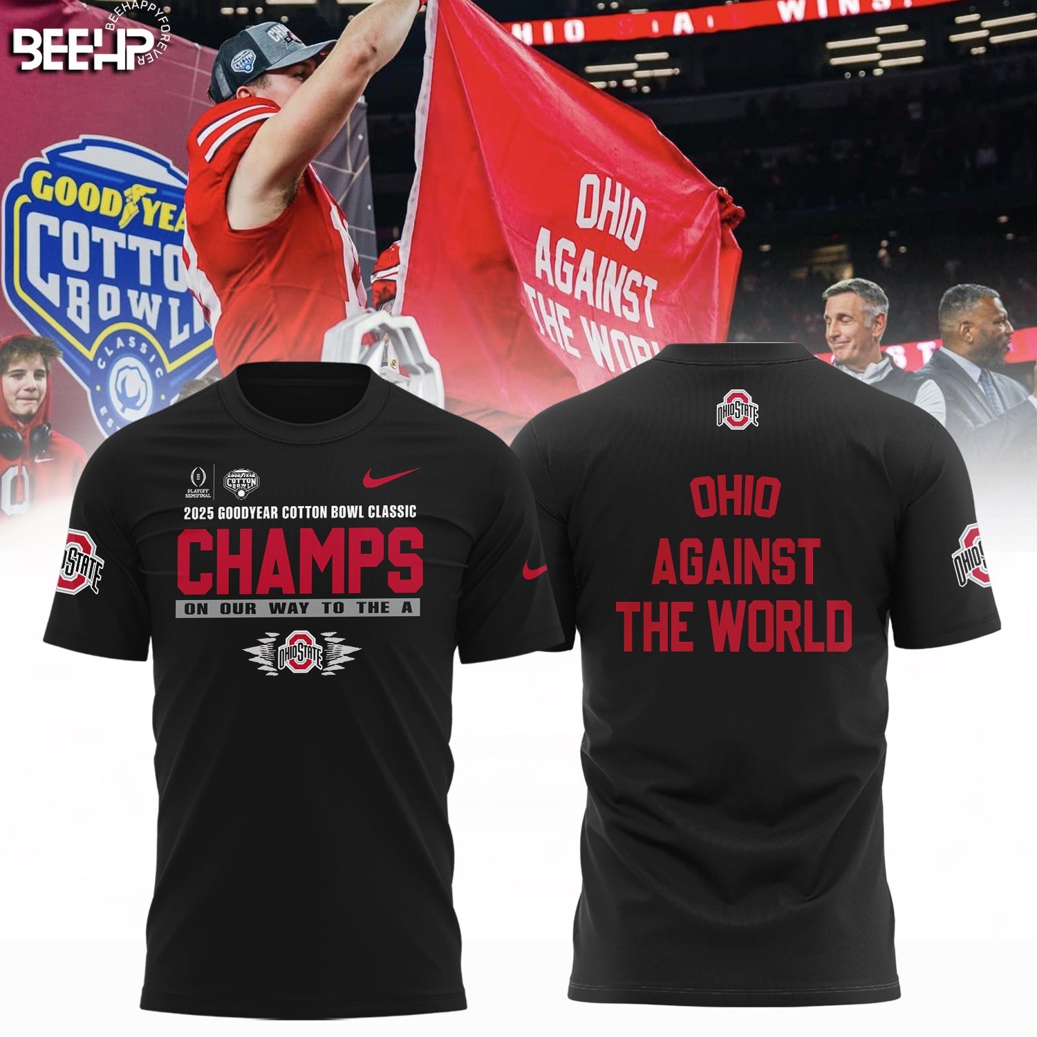 Buildercar - Ohio State Buckeyes Against The World Black T-Shirt Hoodie Suit