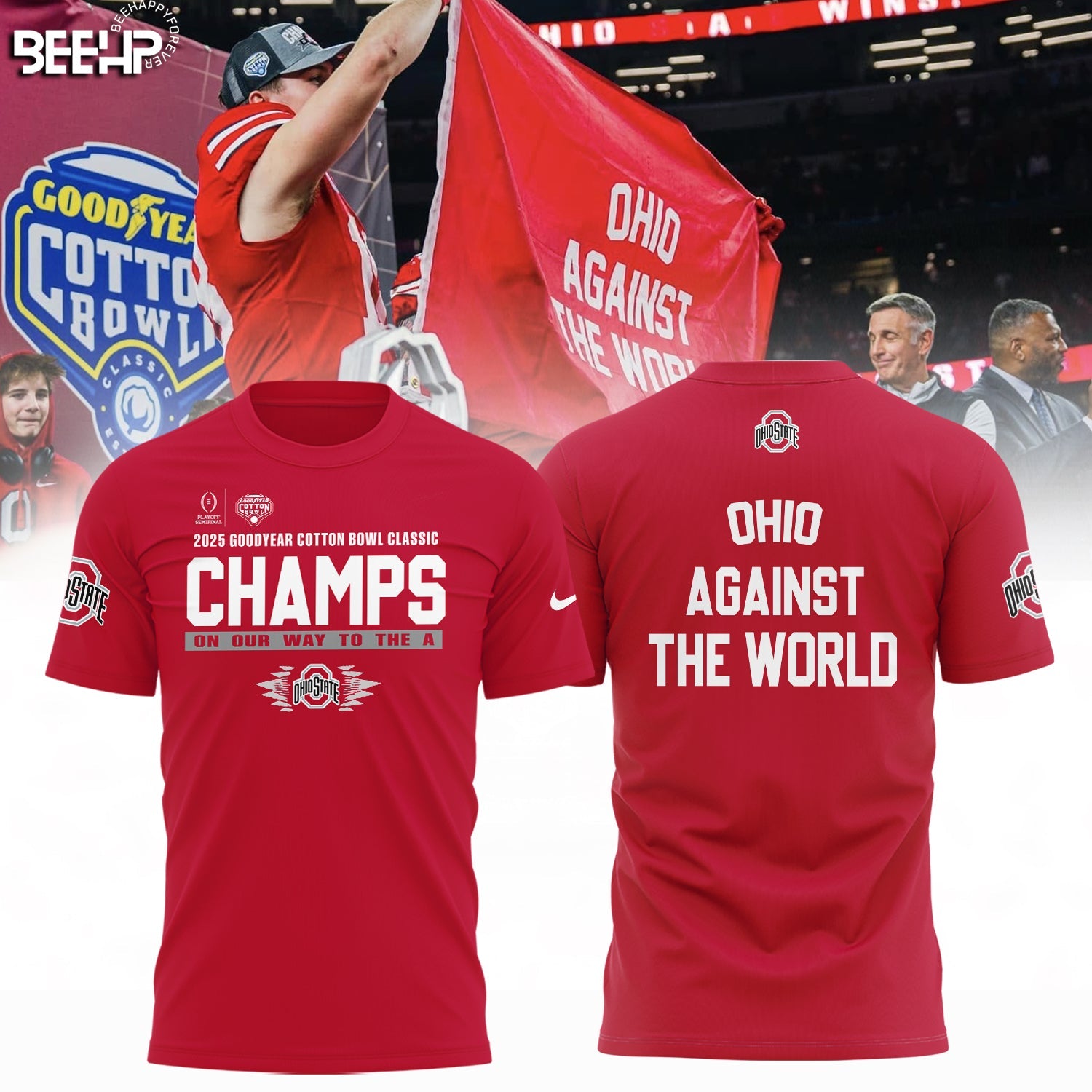 Buildercar - Ohio State Buckeyes Against The World Red T-Shirt Hoodie Suit