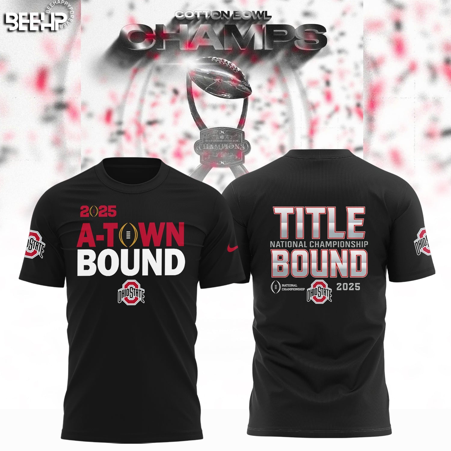 Buildercar - Ohio State Buckeyes Ncaa Cotton Bowl A Town Bound Black T-Shirt Hoodie Suit