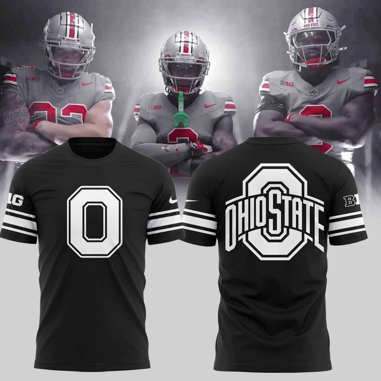 Buildercar - Ohio State Football Black T-Shirt Hoodie Suit