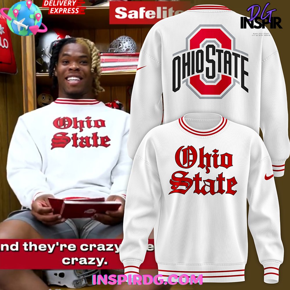 Buildercar - Ohio State Football Vintage 2025 White Sweatshirt Hoodie