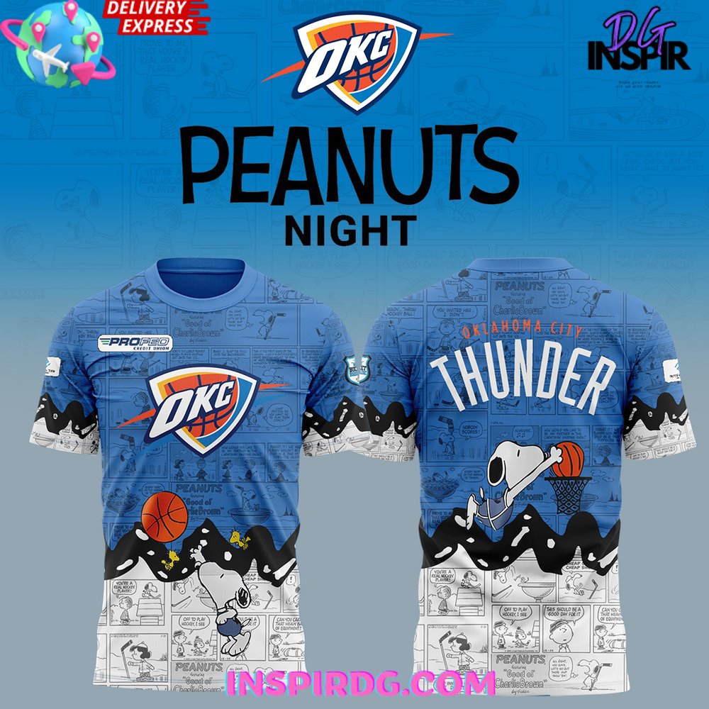 Buildercar - Oklahoma City Thunder Anniversary of Peanuts Special NHL T-shirt