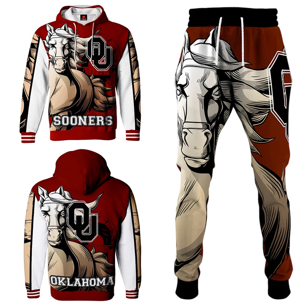 Buildercar - Oklahoma Sooners NCAA Football Team Sport Hoodie Tracksuit