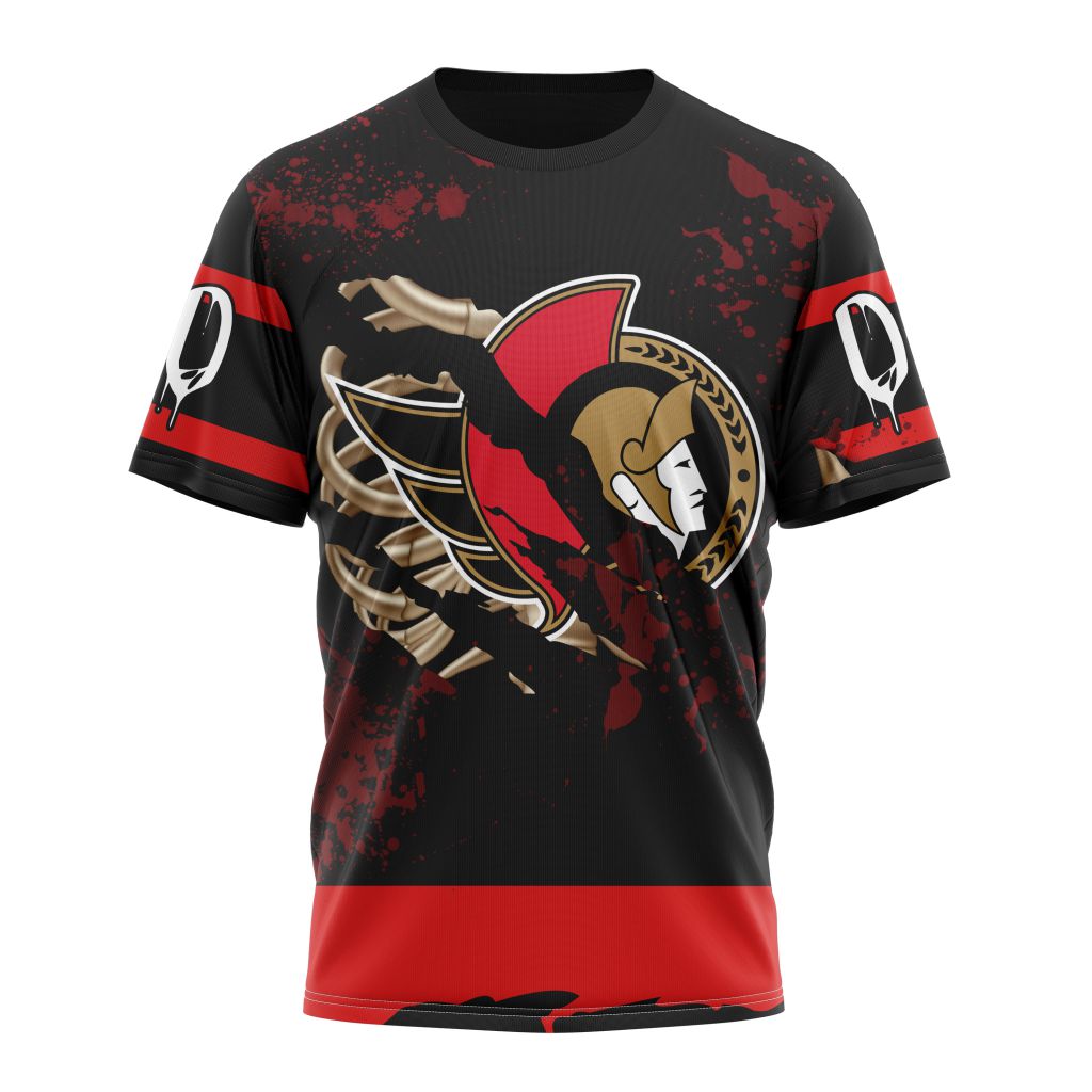 Buildercar - Ottawa Senators Design With Your Ribs For Halloween Personalized Name And Number T-Shirt