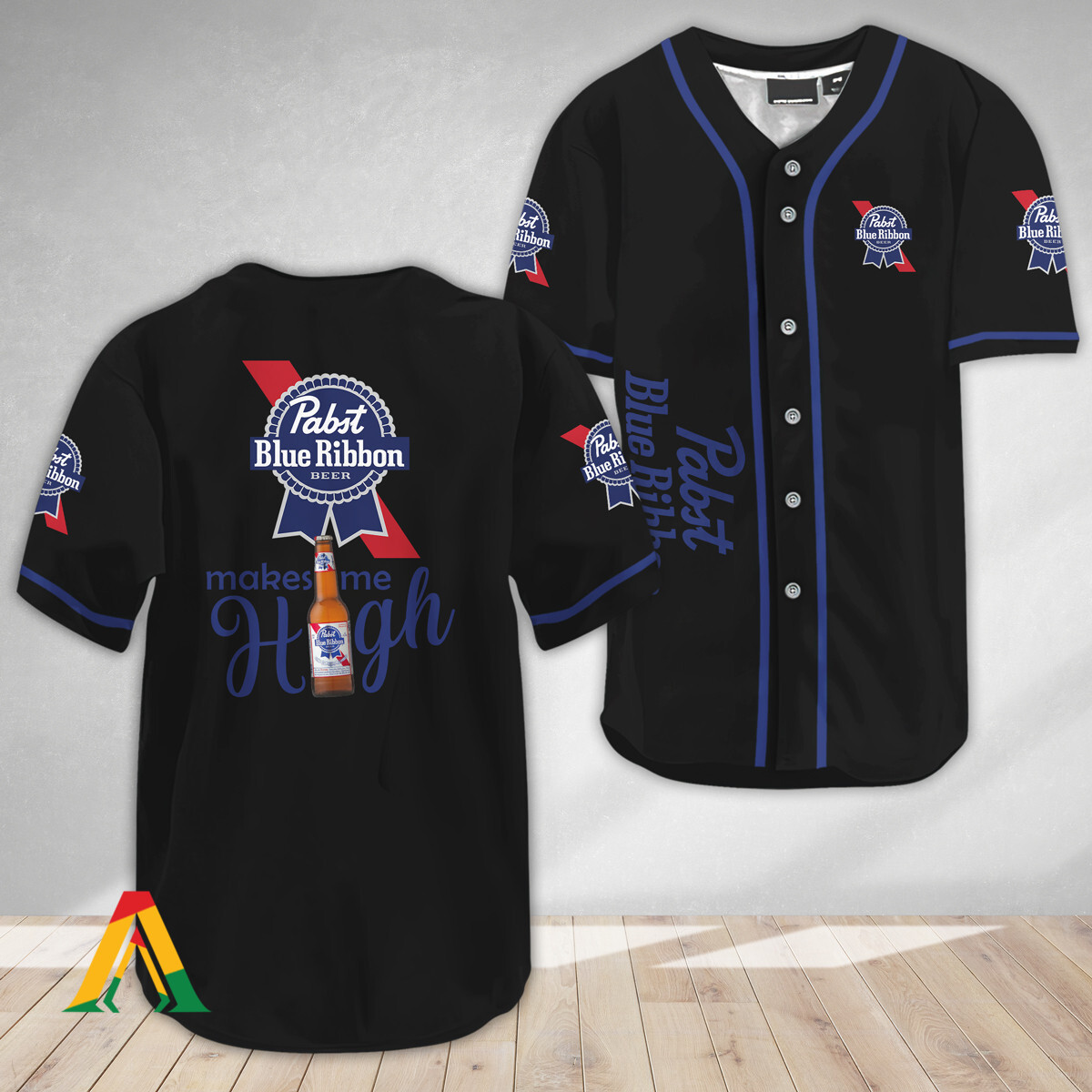 Buildercar - Pabst Blue Ribbon Make Me High Baseball Jersey