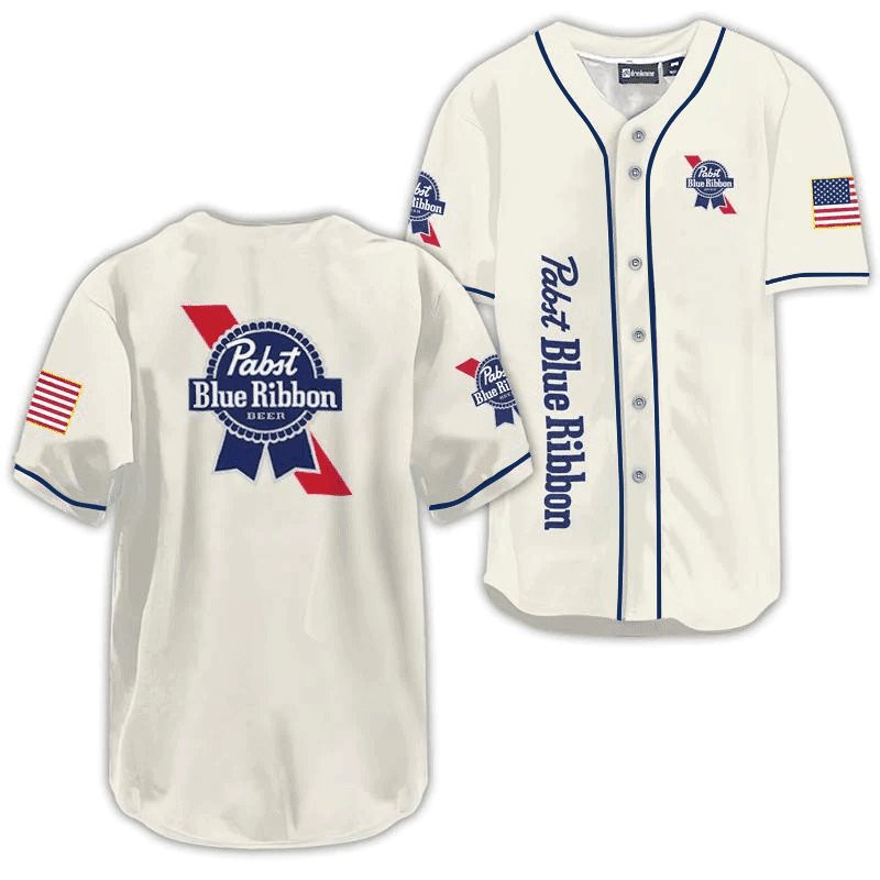 Buildercar - Pabst Blue Ribbon USA Flag Baseball Jersey
