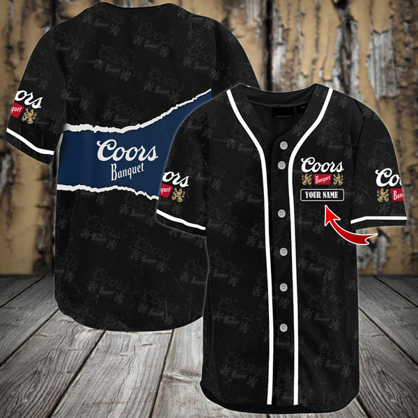 Buildercar - Personalized Black Coors Banquet Seamless Baseball Jersey