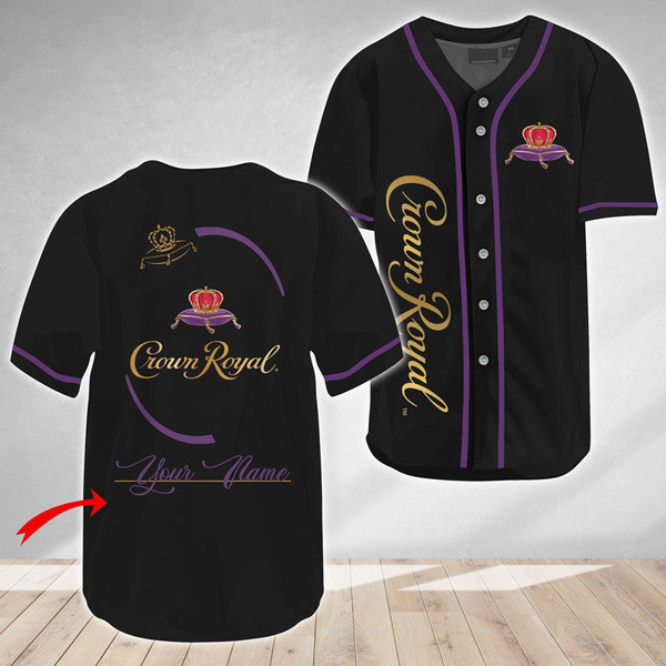Buildercar - Personalized Black Crown Royal Baseball Jersey