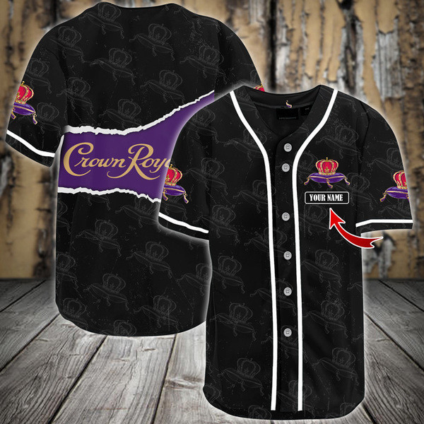 Buildercar - Personalized Black Crown Royal Seamless Baseball Jersey