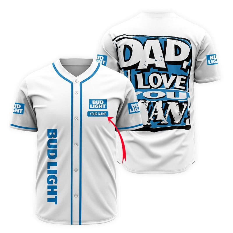 Buildercar - Personalized Bud Light Happy Father's Day Baseball Jersey