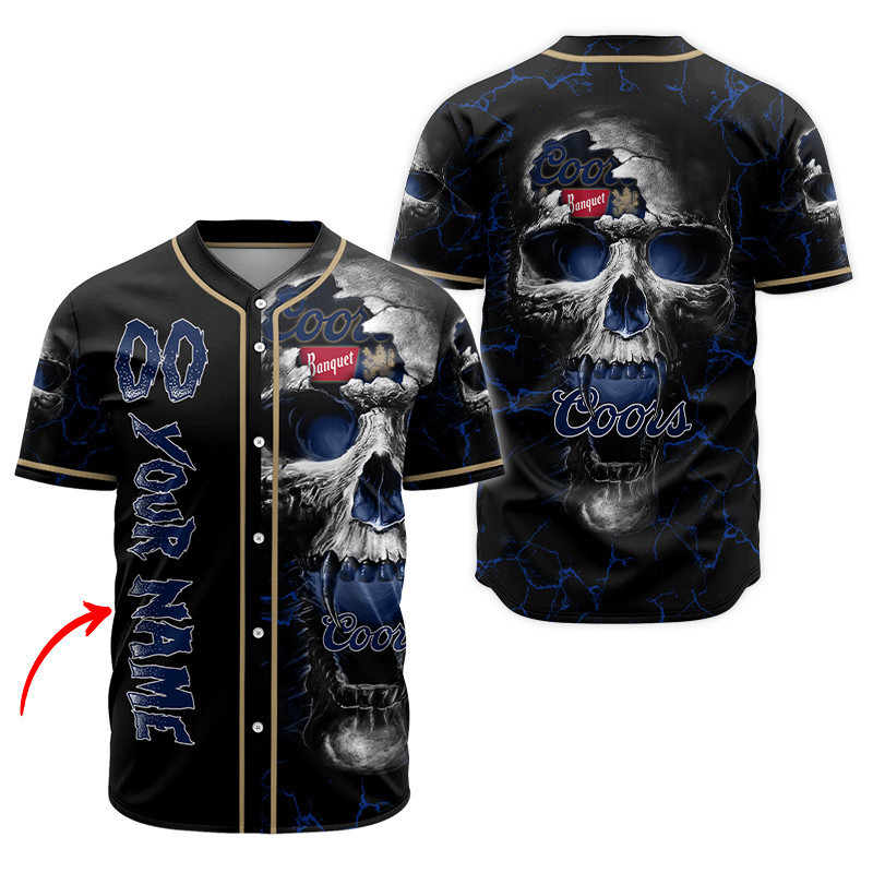 Buildercar - Personalized Coors Banquet Skull Baseball Jersey