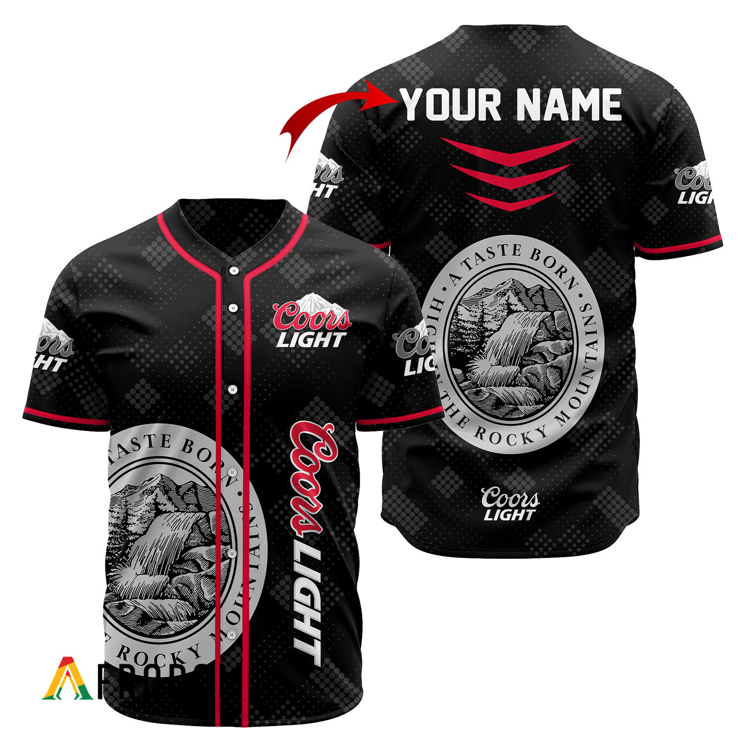 Buildercar - Personalized Coors Light Black Baseball Jersey