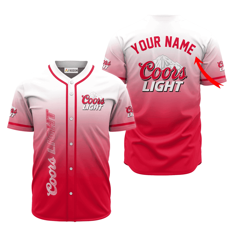 Buildercar - Personalized Coors Light Gradient Baseball Jersey
