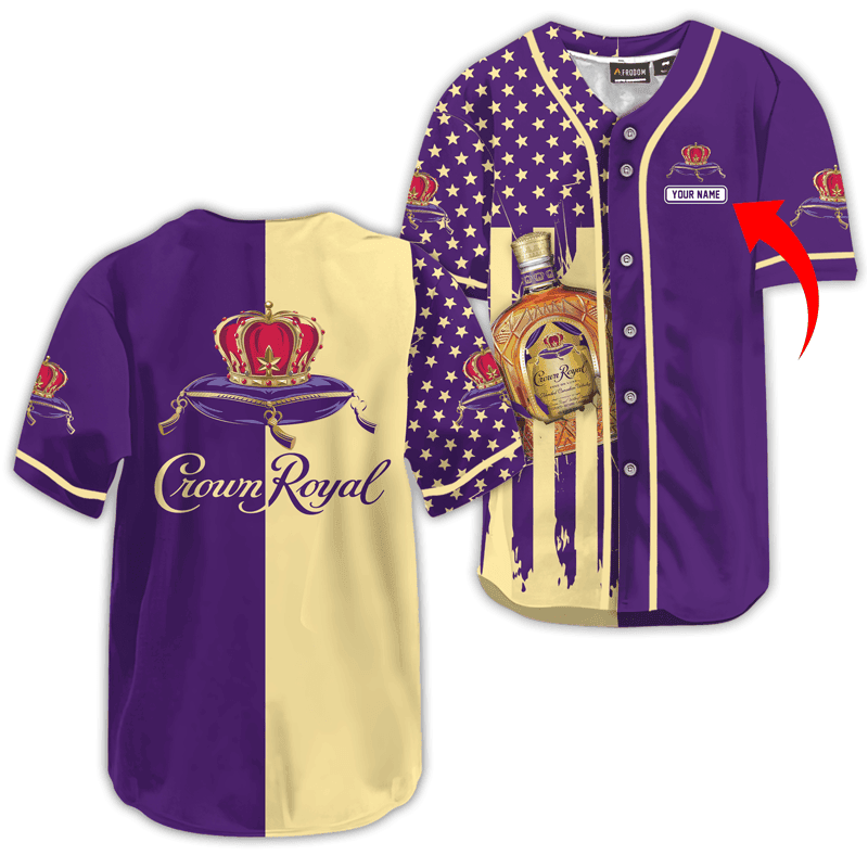 Buildercar - Personalized Crown Royal American Flag Baseball Jersey