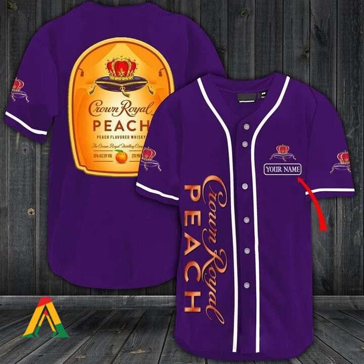 Buildercar - Personalized Crown Royal Peach Baseball Jersey