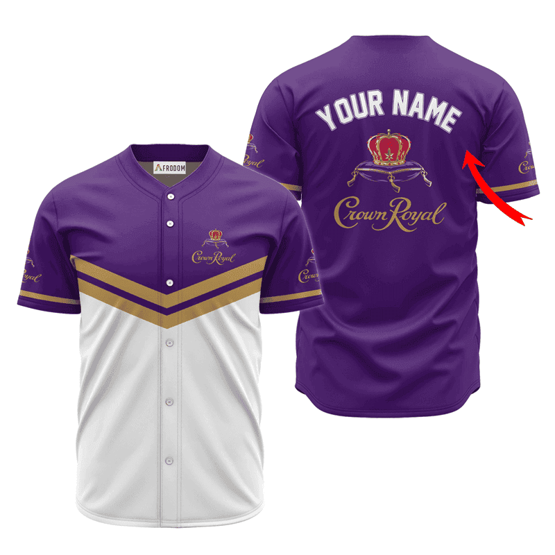 Buildercar - Personalized Crown Royal Purple And White Baseball Jersey