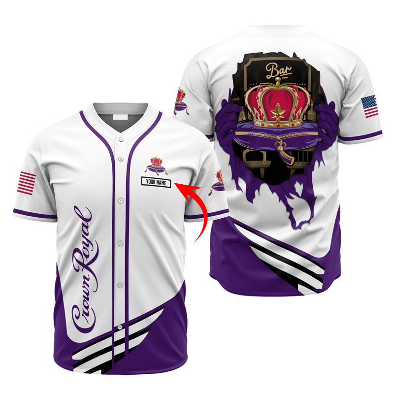 Buildercar - Personalized Crown Royal Shield Baseball Jersey