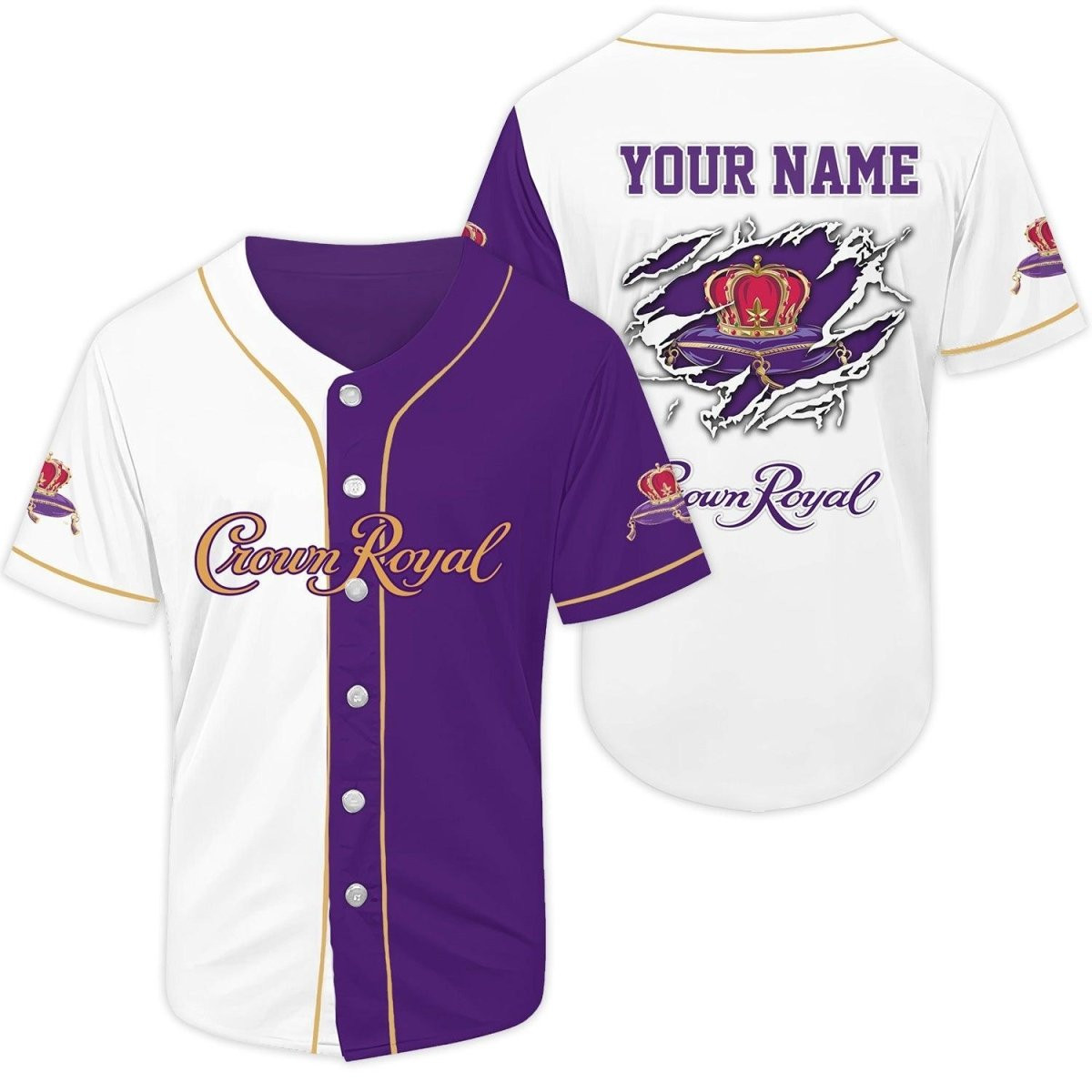 Buildercar - Personalized Crown Royal Whiskey Baseball Jersey