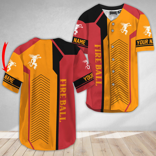Buildercar - Personalized Fireball Cinnamon Baseball Jersey